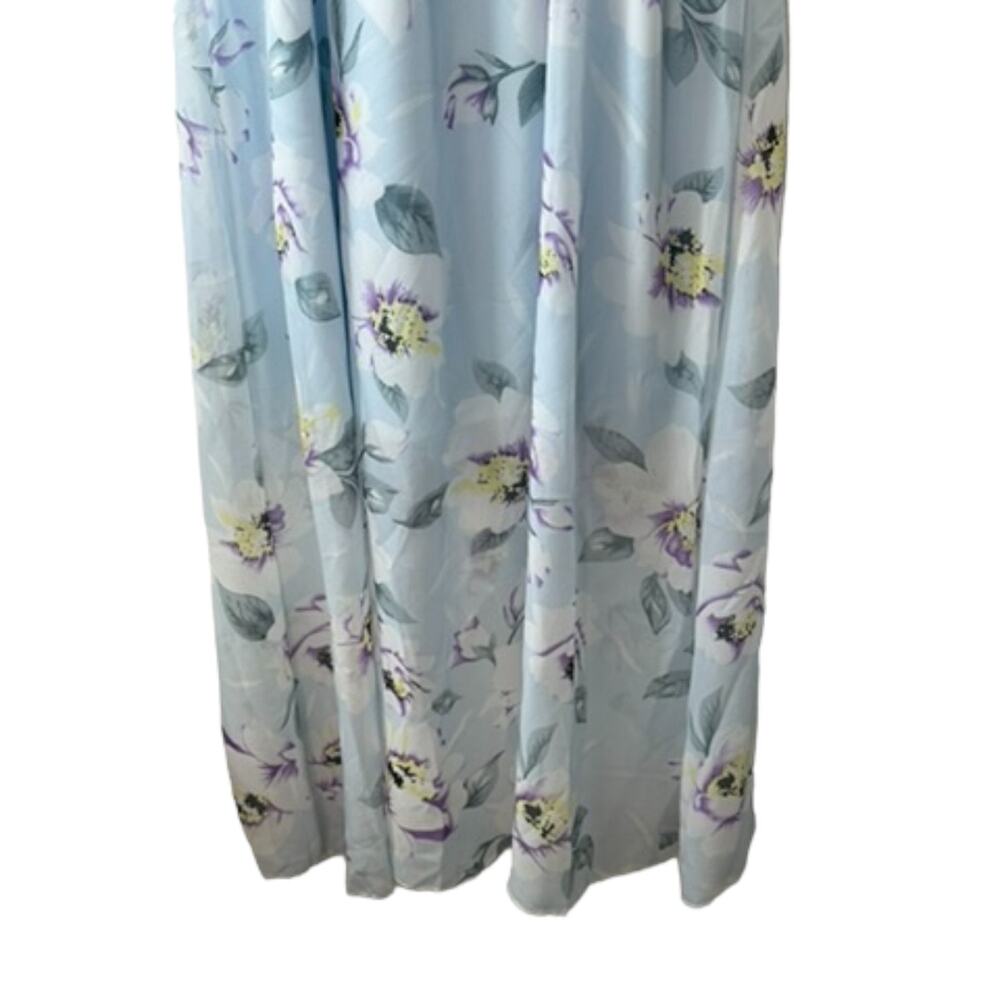Shein Blue Floral Contrast Lace Floral Print Tulip Hem Cami Dress Sz Medium NEW - Picture 7 of 12
